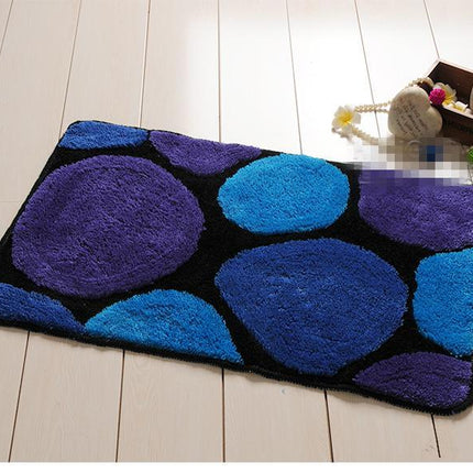 Alfombra de baño azul diseño piedras