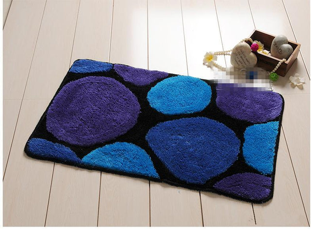 Alfombra de baño azul diseño piedras