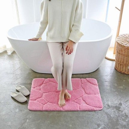 Alfombrilla de baño efecto piedra rosa