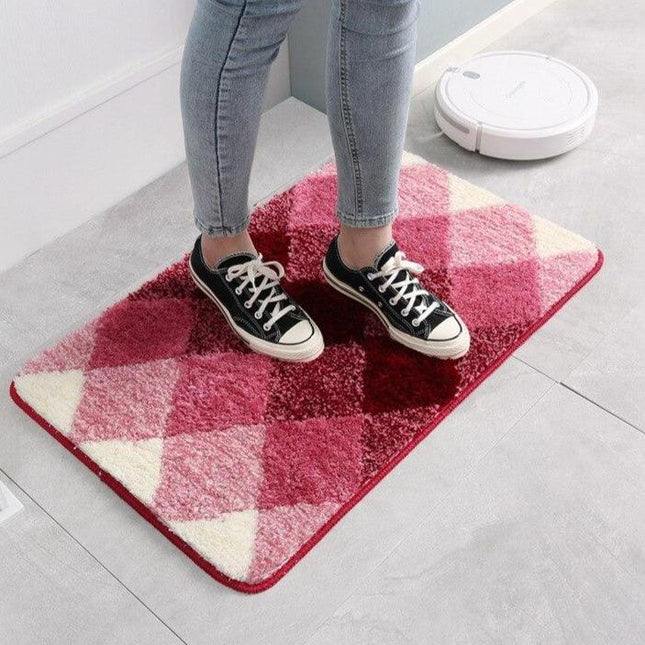 Alfombrilla de baño roja estilo vasco