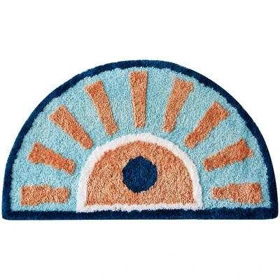 Alfombra de baño semicircular diseño sol
