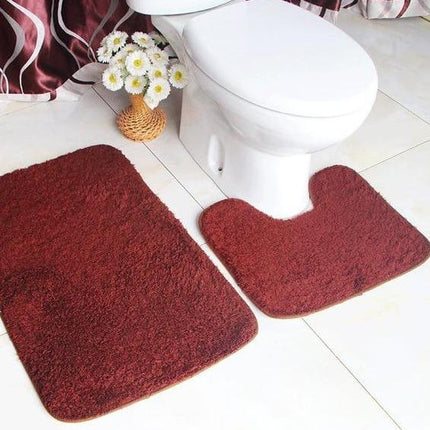 Juego de baño color burdeos