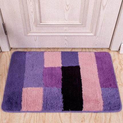 Alfombra de baño violeta y rosa