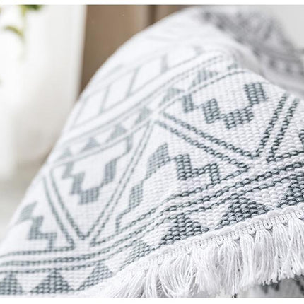 Alfombra redonda para dormitorio con flecos