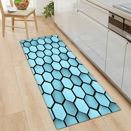 Alfombra de cocina antideslizante diseño hexagonal