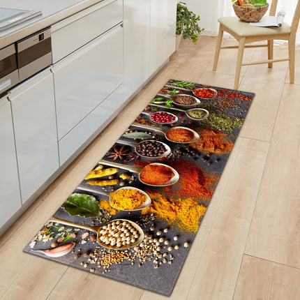 Alfombra de cocina larga motivo especias