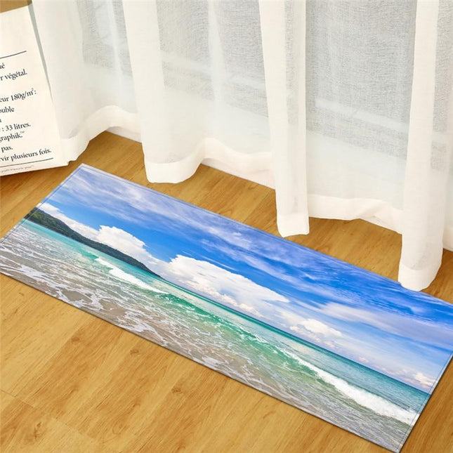 Alfombra de cocina con paisaje playero