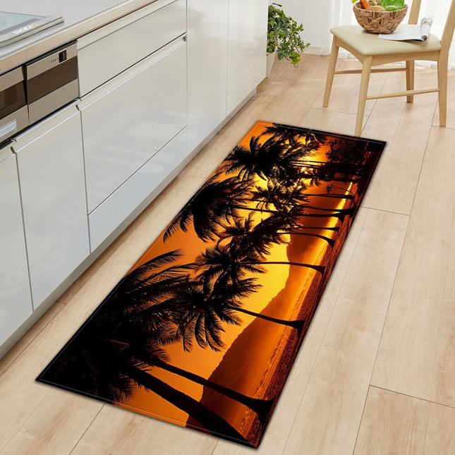 Alfombra de cocina paisaje palmeras tropicales