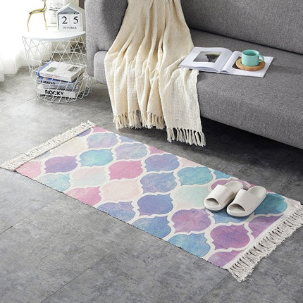 Alfombra de salón con diseño colorido