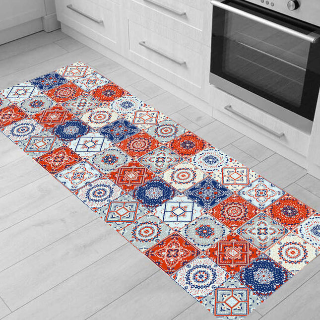 Alfombra pasillera de cocina diseño mosaico