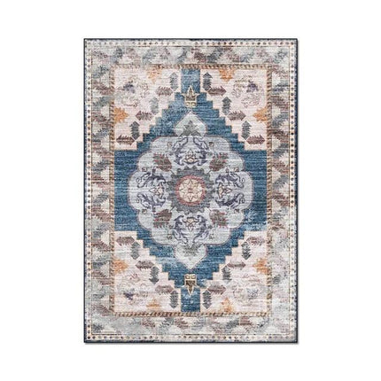 Alfombra Beige con Efecto Vintage Desgastado