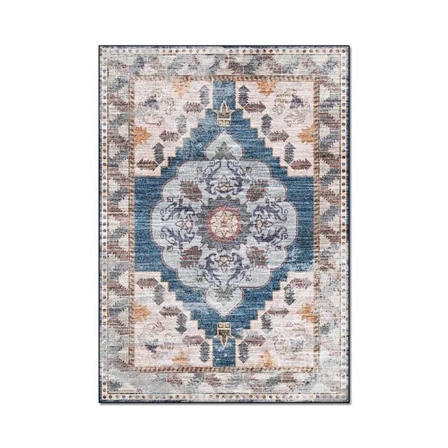Alfombra Beige con Efecto Vintage Desgastado