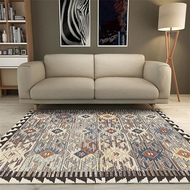 Alfombra de salón estilo étnico africano