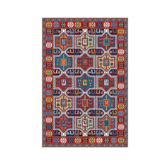 Alfombra étnica de vivos colores