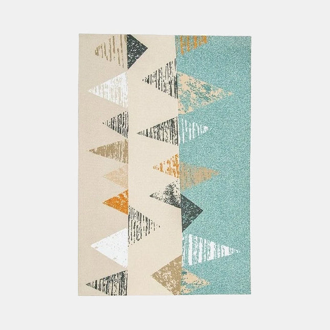 Alfombra escandinava geométrica de estilo multicolor.