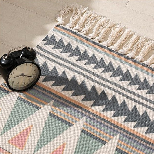 Alfombra larga para dormitorio estilo étnico