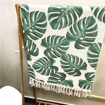 Alfombra estampado hojas de Monstera