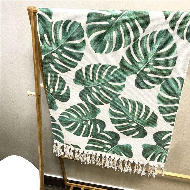 Alfombra estampado hojas de Monstera