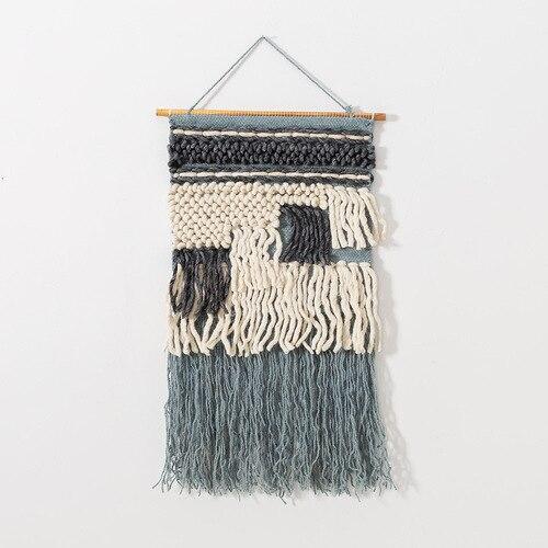 Tapiz de pared tejido en tonos grises