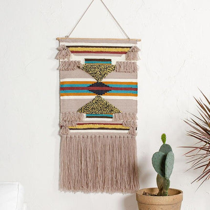 Tapiz de pared étnico con borlas