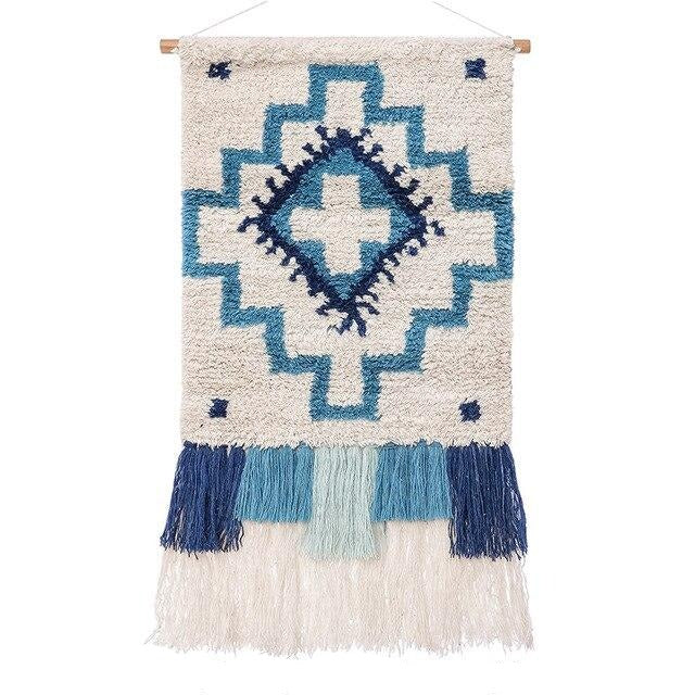 Tapiz de pared turquesa estilo étnico
