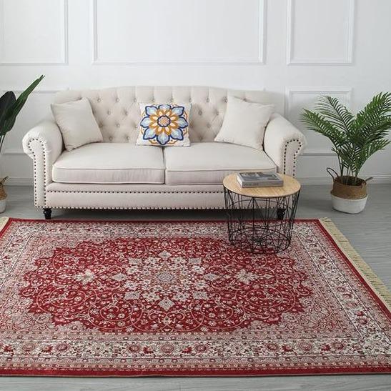 Alfombra Persa clásica de color rojo