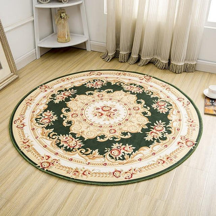 Alfombra Persa redonda de color verde