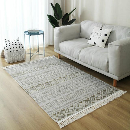 Alfombra rectangular de algodón tejido