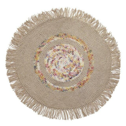 Alfombra redonda de yute color crudo