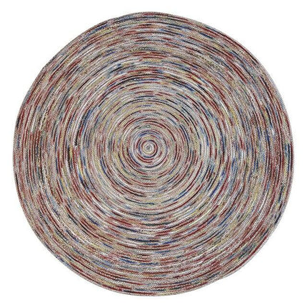 Alfombra redonda yute espiral multicolor