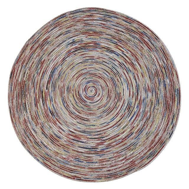 Alfombra redonda yute espiral multicolor