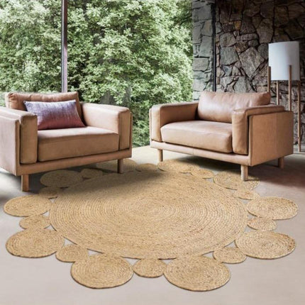 Alfombra redonda de yute trenzado