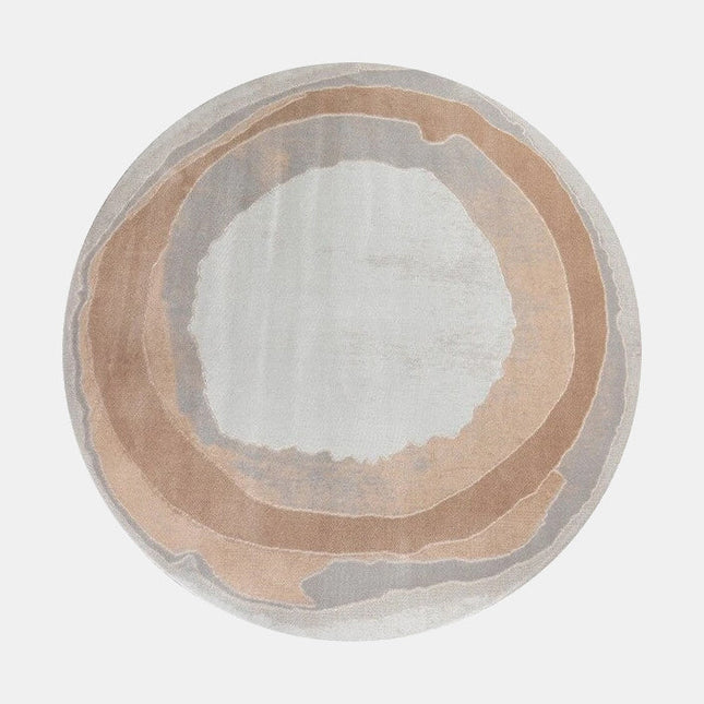 Alfombra redonda nórdica gris y beige