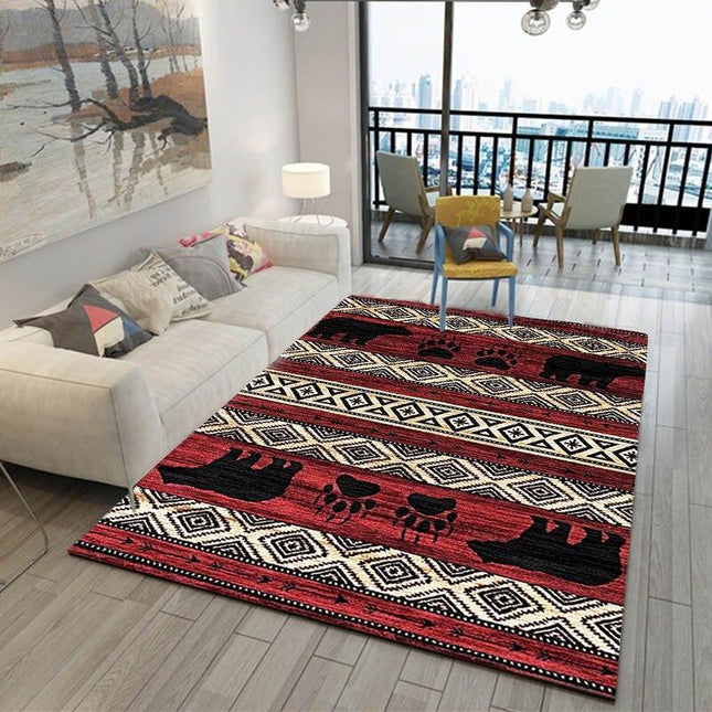 Alfombra roja vintage estilo tribal