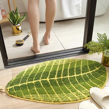 Alfombra de baño con forma de hoja