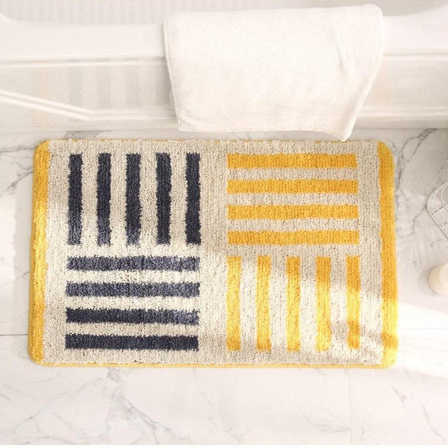 Alfombra de baño suave color amarillo