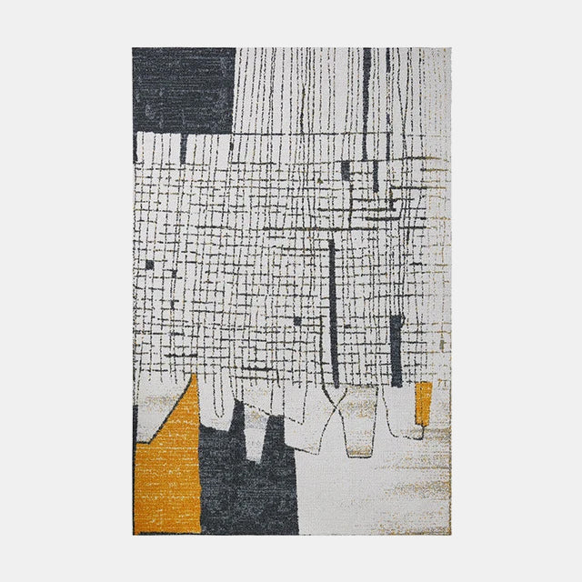 Alfombra de salón moderna gris abstracta