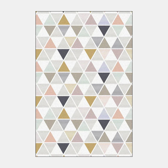 Alfombra escandinava triángulos tonos beige pastel