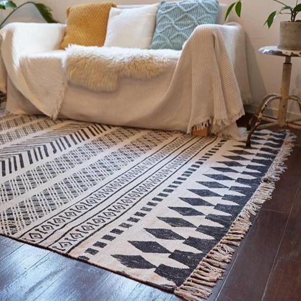 Alfombra fina de estilo kilim oriental