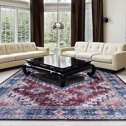 Alfombra vintage con efecto desgastado