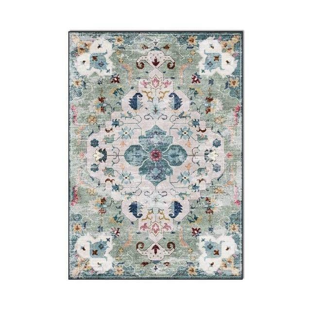 Alfombra vintage de color verde